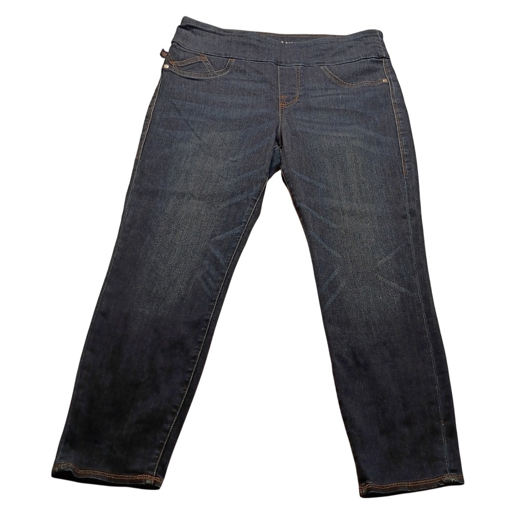 Rock & Republic Denim Rx Fever Crop Jeans Dark Wash Pull On Slimming Five Pocket